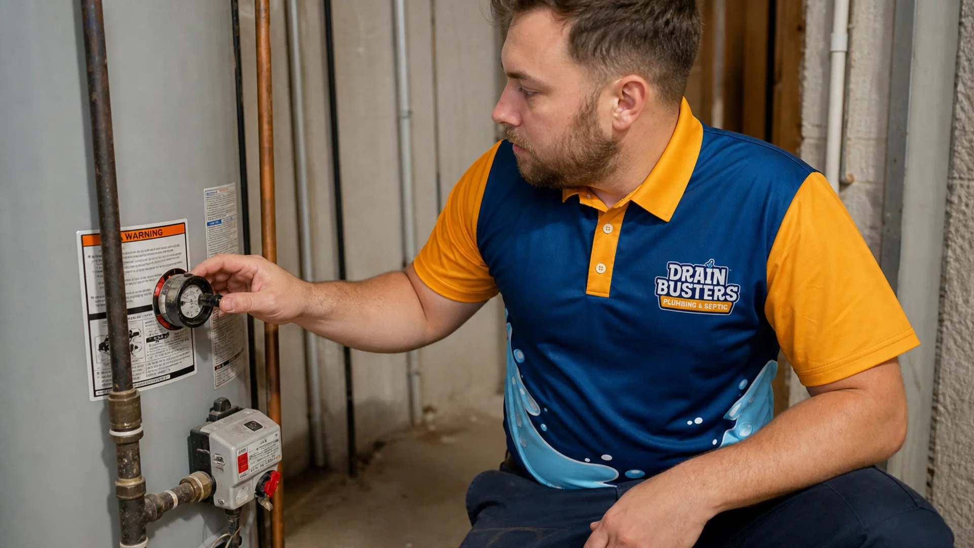 DrainBusters technician representing the company service standard.